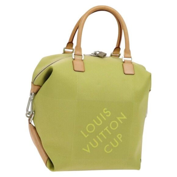 LOUIS VUITTON Damier Geant America Cube Bag Canvas Yellow LV Auth - Picture 1 of 16